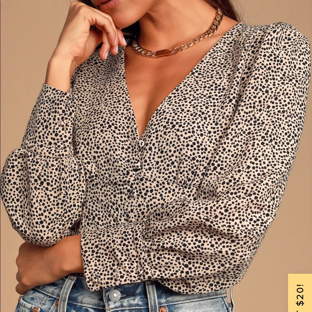 Lulus cheetah blouse size M